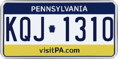 PA license plate KQJ1310