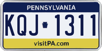 PA license plate KQJ1311