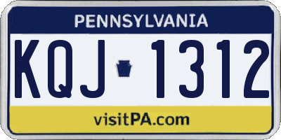 PA license plate KQJ1312