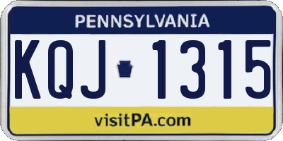 PA license plate KQJ1315