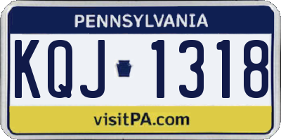 PA license plate KQJ1318