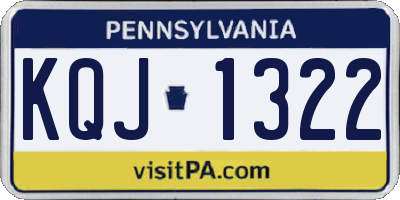 PA license plate KQJ1322