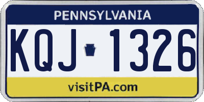 PA license plate KQJ1326