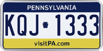 PA license plate KQJ1333