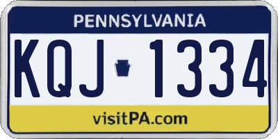 PA license plate KQJ1334