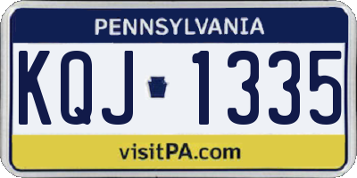 PA license plate KQJ1335