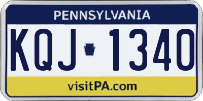 PA license plate KQJ1340