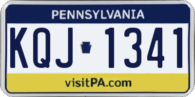 PA license plate KQJ1341