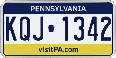 PA license plate KQJ1342