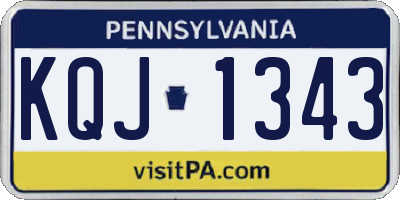 PA license plate KQJ1343