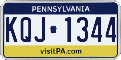 PA license plate KQJ1344