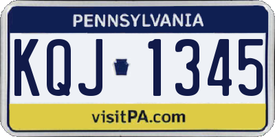 PA license plate KQJ1345
