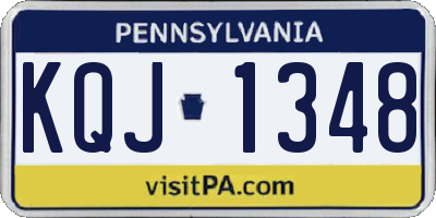 PA license plate KQJ1348