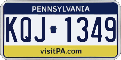 PA license plate KQJ1349