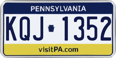 PA license plate KQJ1352