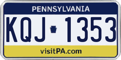 PA license plate KQJ1353