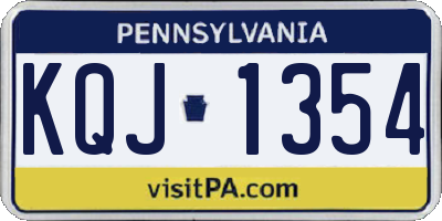 PA license plate KQJ1354