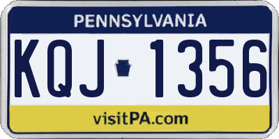 PA license plate KQJ1356