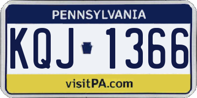 PA license plate KQJ1366