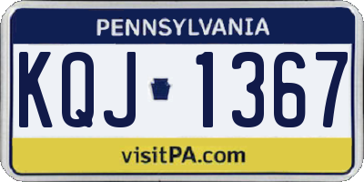 PA license plate KQJ1367