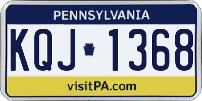 PA license plate KQJ1368