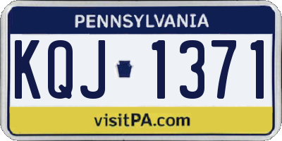 PA license plate KQJ1371