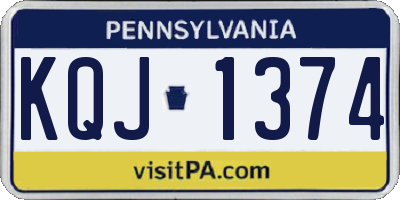 PA license plate KQJ1374