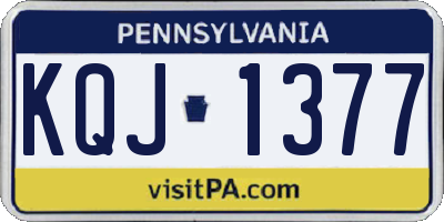 PA license plate KQJ1377