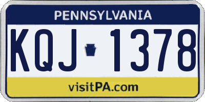 PA license plate KQJ1378