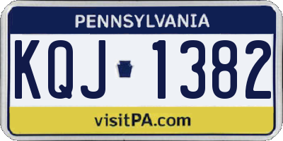PA license plate KQJ1382