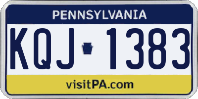 PA license plate KQJ1383