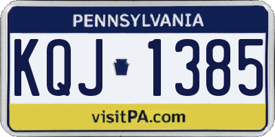 PA license plate KQJ1385