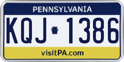 PA license plate KQJ1386
