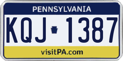 PA license plate KQJ1387