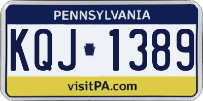 PA license plate KQJ1389