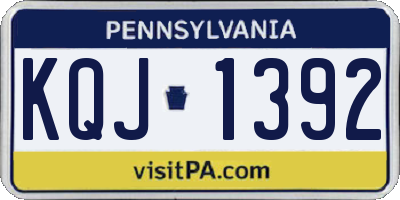 PA license plate KQJ1392