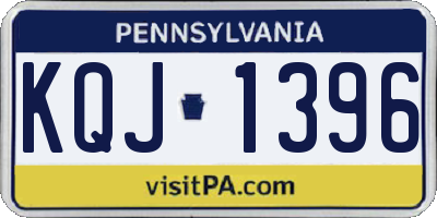 PA license plate KQJ1396