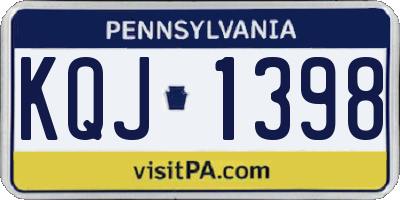 PA license plate KQJ1398
