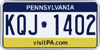PA license plate KQJ1402