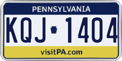PA license plate KQJ1404