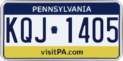 PA license plate KQJ1405