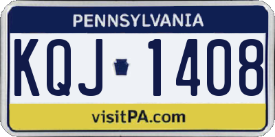 PA license plate KQJ1408