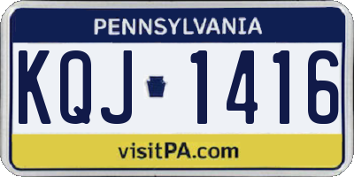 PA license plate KQJ1416