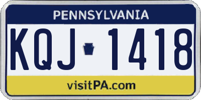 PA license plate KQJ1418