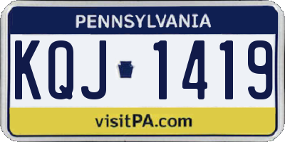 PA license plate KQJ1419
