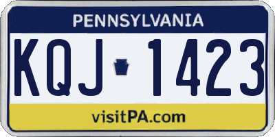PA license plate KQJ1423