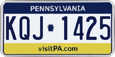 PA license plate KQJ1425