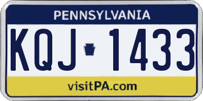PA license plate KQJ1433