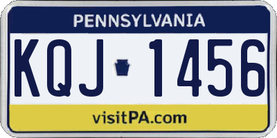 PA license plate KQJ1456