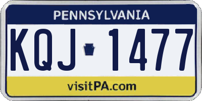 PA license plate KQJ1477
